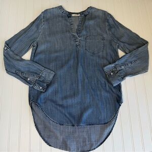 Ellison Chambray Denim Shirt Tunic Top Women's Medium 1151